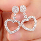 Jewelry Women's Sweet Simple Love Diamond Short 925 Silver Needle Pendant Earrings Stud Earrings