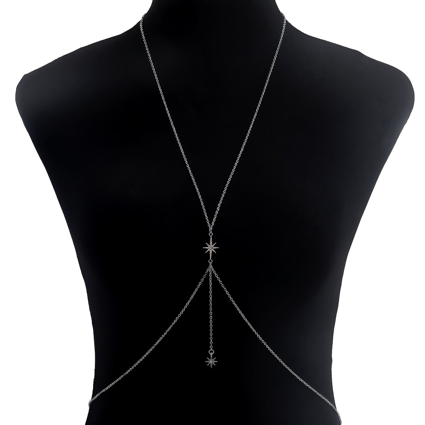 Jewelry bodychain with diamond hexagram pendant body chain ins net red sexy accessories female