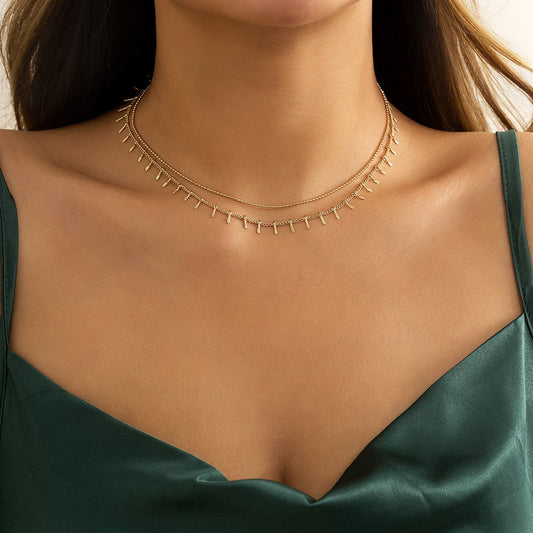 Jewelry Simple Versatile Thin Chain Clavicle Necklace Female Retro Metal Geometric Necklace Necklace