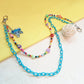 Ornaments Fashion Versatile Color Rice Beads Resin Chain Double Pants Chain Cute Cartoon Little Girl