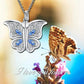 Personality and creativity can open the diamond-encrusted photo box butterfly necklace heart-shaped pendant love light luxury niche jewelry women