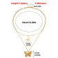 Jewelry Double Clavicle Chain Exaggerated Flower Butterfly Pendant Necklace Fashion Temperament Personality Necklace