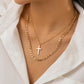 Jewelry Retro Pearl Chain Cross Necklace French Simple Blue Devil Eyes Necklace