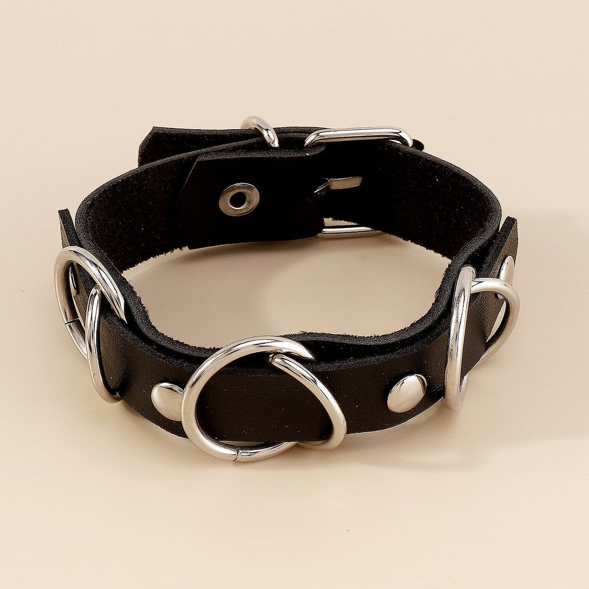 B1947 Exaggerated Punk Leather Circle Bracelet Harajuku Diablo Personality Sexy Retro Jewelry