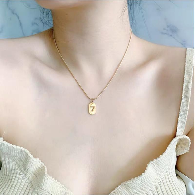 Fashion gold snake bone chain simple lucky 7 brand necklace female minority indifferent clavicle chain trendy brand