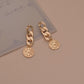 Punk Heavy Metal Chain Earrings Fashion Round Alloy Earrings Women Accessories