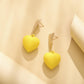 Personalized acrylic fluorescent yellow love triangle long earrings fashion creative Mori small fresh earrings