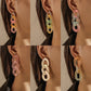 Colorful transparent crystal resin cross chain earrings personality exaggerated fashion atmosphere ear jewelry