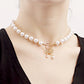 Jewelry choker bow pendant imitation pearl beaded necklace ins explosion