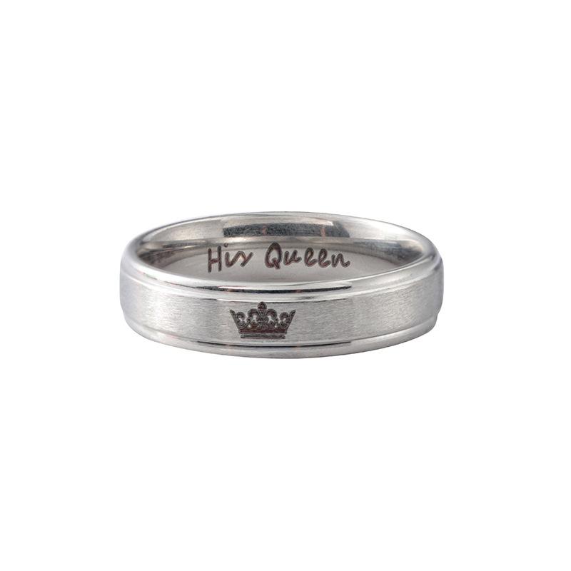 Fashion stainless steel ring herKinghisQueen king and queen couple ring jewelry