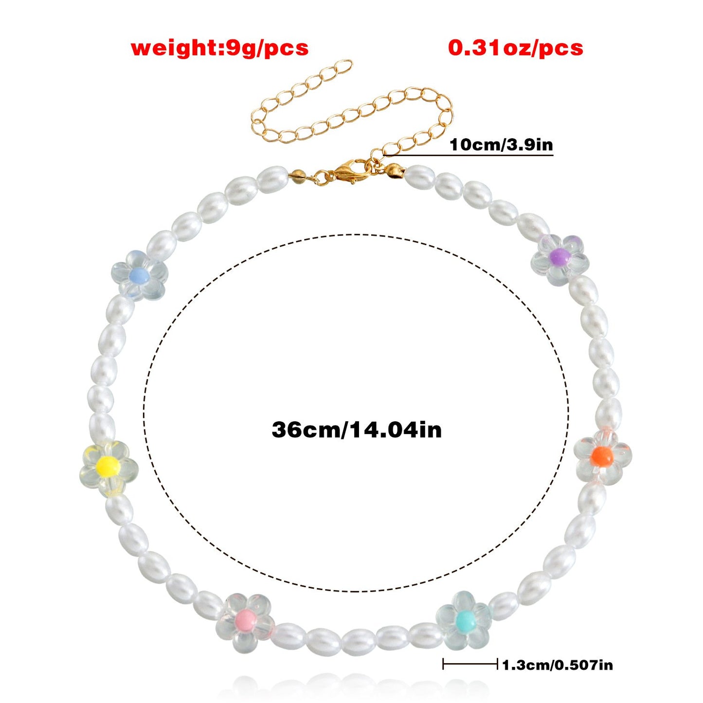 Jewelry French flower necklace female ins fashion all-match imitation pearl necklace