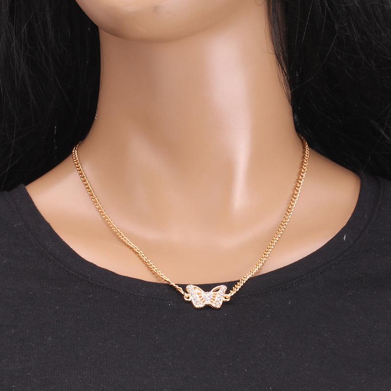 Jewelry Trend Single Butterfly Pendant Necklace Simple Fashion Versatile Women's Necklace
