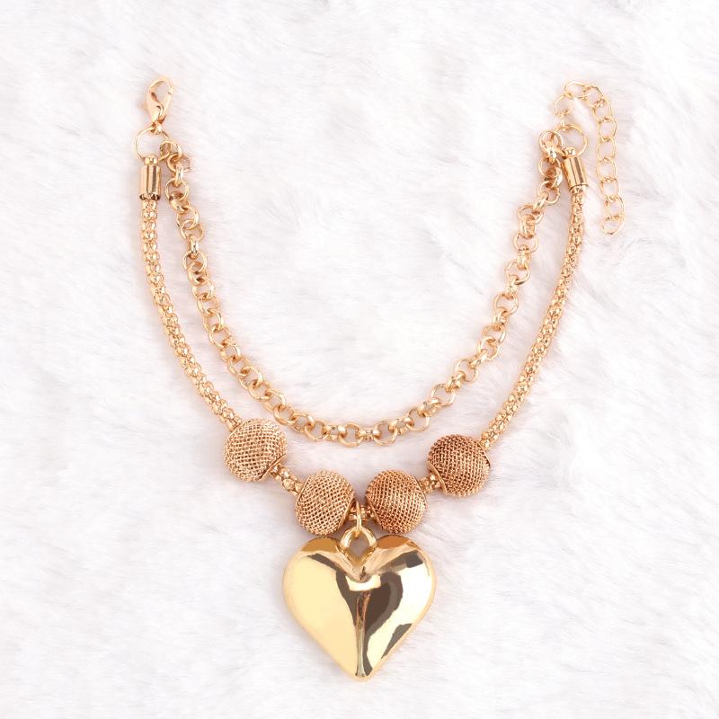 Ins Love Necklace Female Gold Delicate Light Luxury Niche Design Peach Heart Bracelet Earrings Sweet Cool Spice Girl Accessories