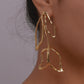 E1359 Personality Net Red Accessories Metal Hollow Flower Leaf Earrings Exaggerated Retro Long Earrings