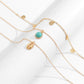 Ornament Vintage Ethnic Turquoise Pendant Necklace Simple Metal Sequin Shell Necklace Women