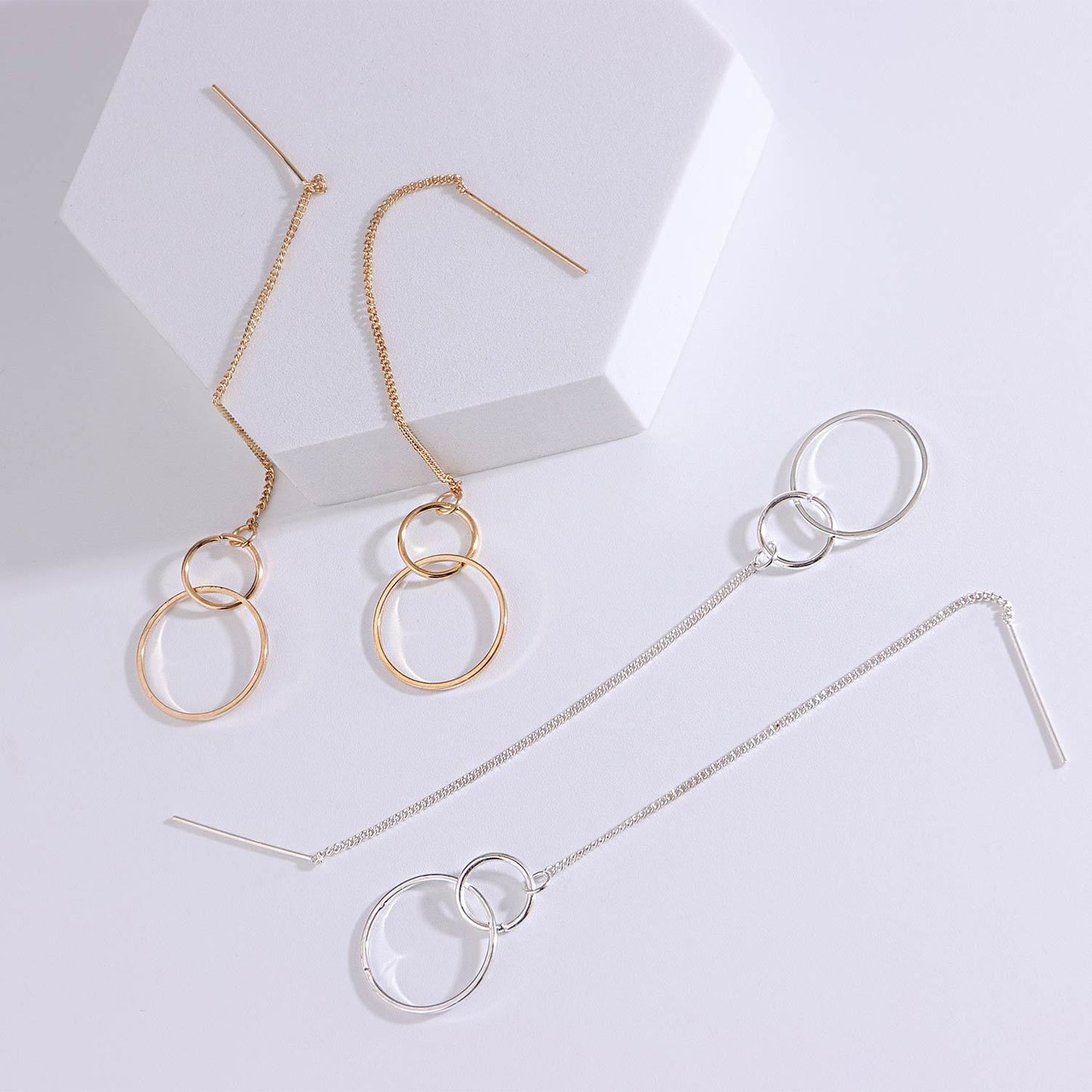 Jewelry creative geometric minimalist ring earrings earrings fashion handmade tassel earrings ear wire