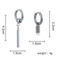 Hip-hop trend punk stainless steel asymmetrical personality design spring bar earrings earrings earrings earrings
