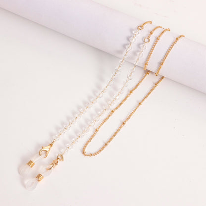 Glasses chain mask hanging chain fashion colorful crystal glasses hanging chain sun glasses chain