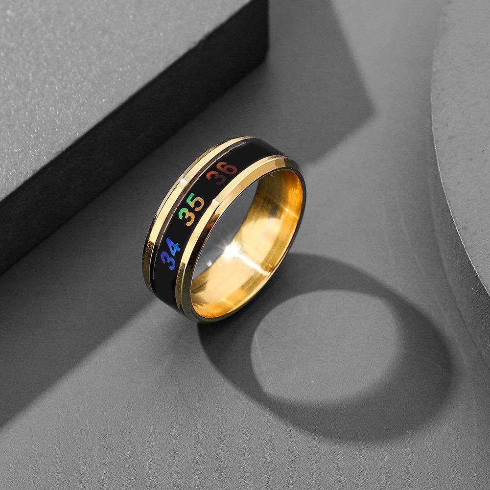 Smart temperature-sensing ring Internet celebrity mood temperature display couple color-changing ring jewelry