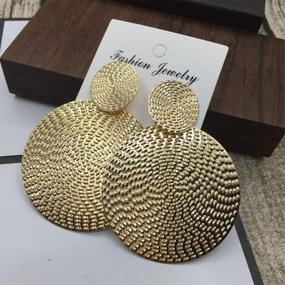 Large and small pattern disc earrings night party exaggerated atmospheric ear accessories