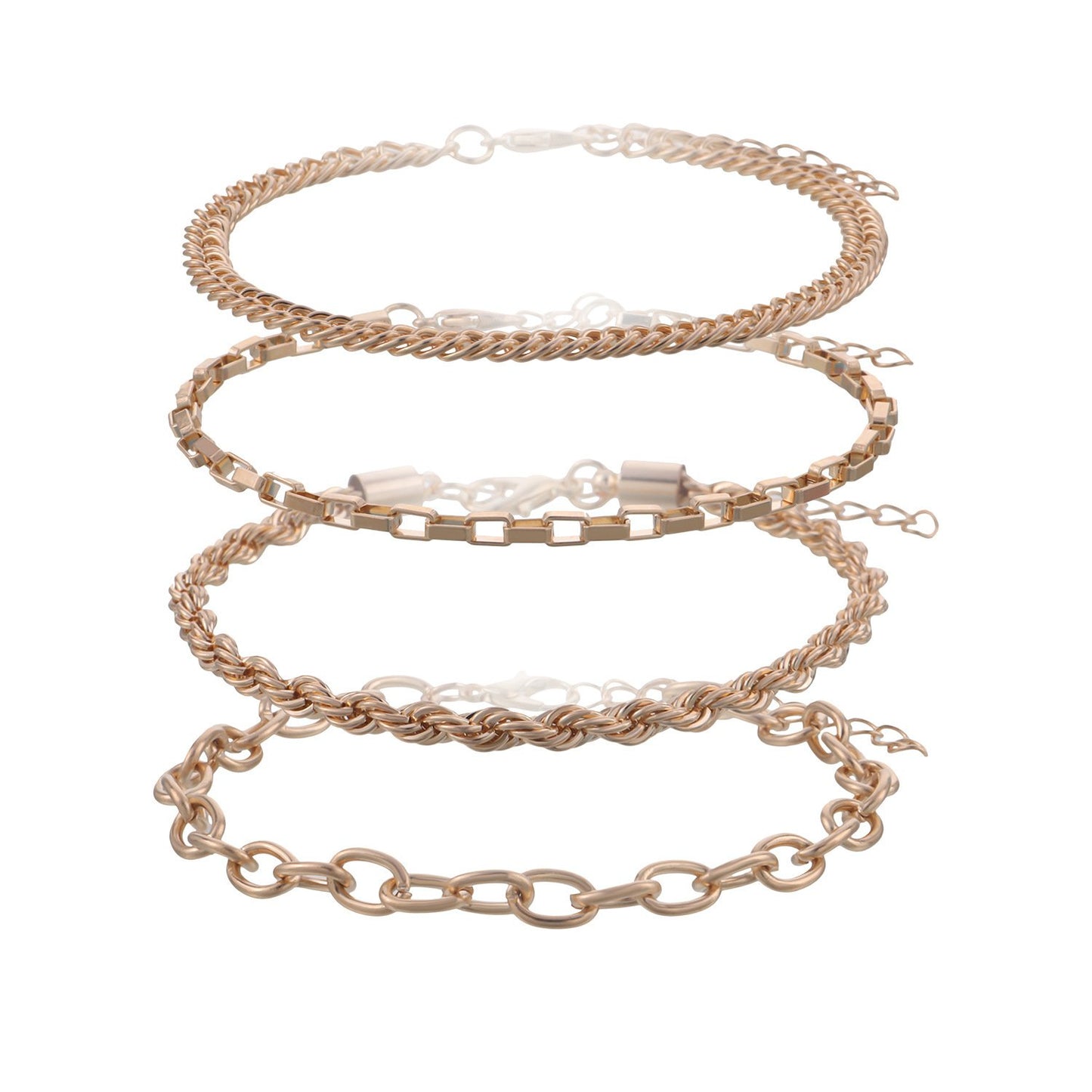 Jewelry Fashion Hemp Rope Trend Ladies Bracelet Simple Thick Chain 5 Sets