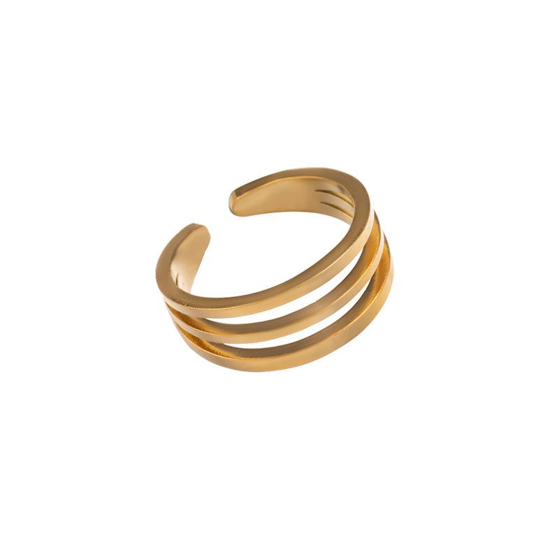 Minimalist temperament three-ring circle ear bone clip multi-layer metal non-ear pierced ear clip earrings high-end ins