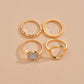 Fashion alloy electroplated KC gold ring simple multi-piece joint ring accessories