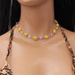 Handmade smiley face beaded necklace niche design ins cold net red same style