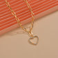 Fashion Simple Alloy Peach Heart Pendant Necklace Rhinestone Clavicle Chain Necklace Ladies Accessories