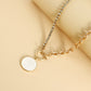 Jewelry stitching diamond claw chain mother-of-pearl pendant necklace female light luxury niche clavicle chain