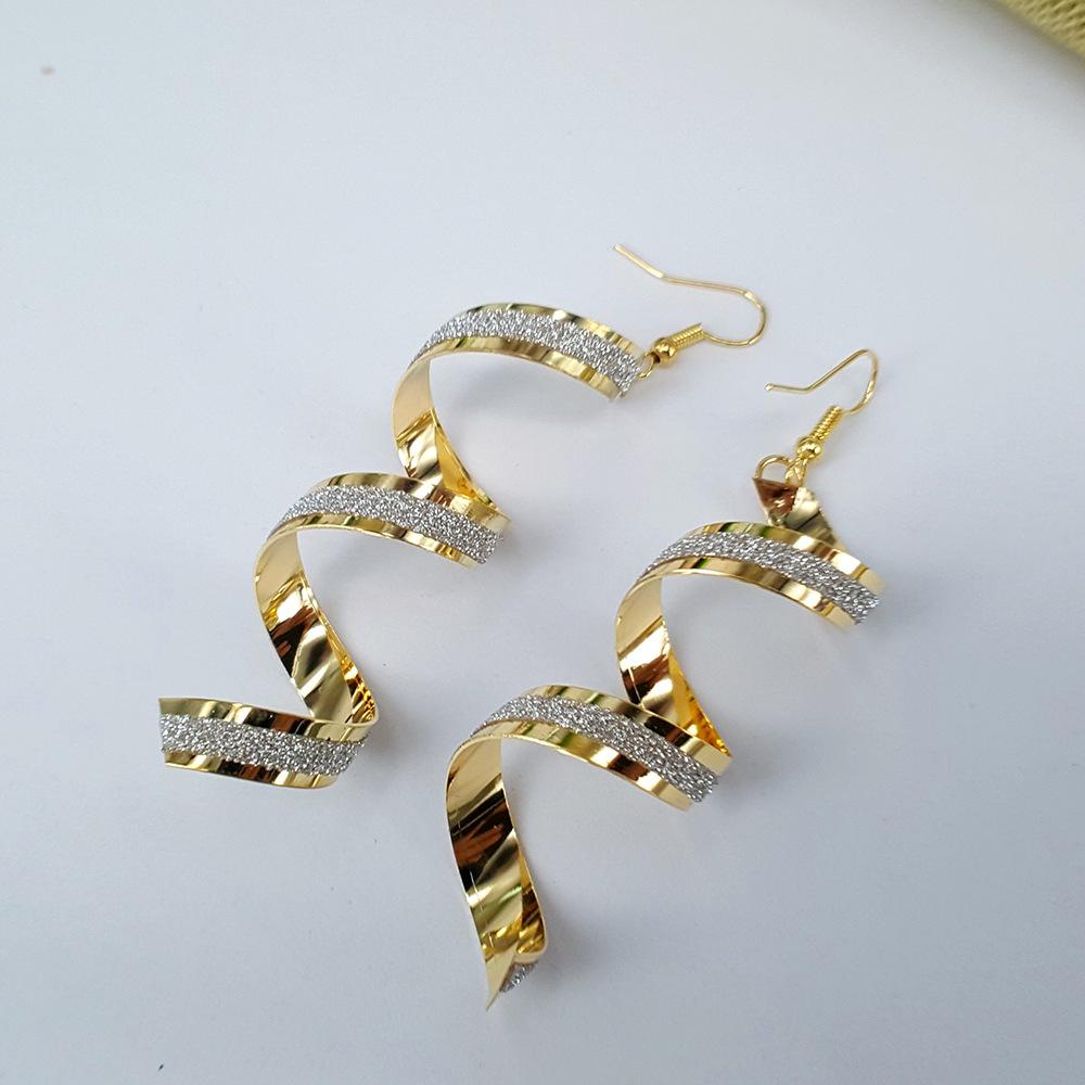 Long Fashion Earrings Frosted Spiral Earrings Earrings Accessories Jewelry
