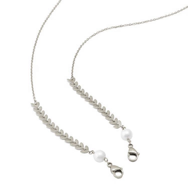 Color-preserving gold-plated mask chain wheat ear mirror rope hanging neck rope metal copper non-slip chain pearl glasses chain