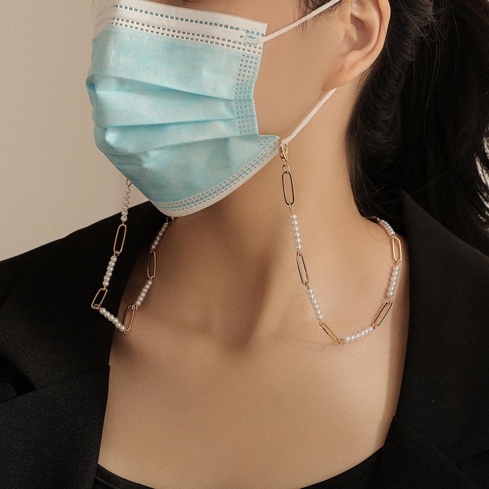 Dongdaemun mask anti-drop hanging chain simple bamboo chain pearl mask chain glasses chain ornaments
