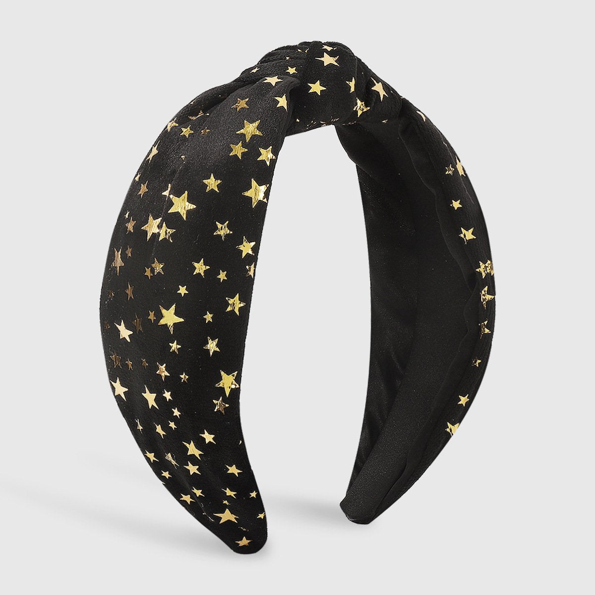 F4693 Jewelry Velvet Retro Knotted Sweet Hair Ornament Solid Color Five-pointed Star Temperament Wide-Brim Headband