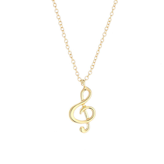 Popular element pendant necklace love rhythm note pendant necklace female necklace creative collarbone chain