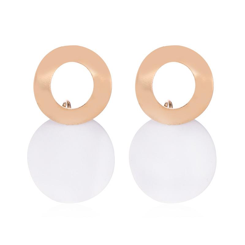 Fashion geometric earrings simple three-dimensional disc earrings earrings personality irregular round earrings women