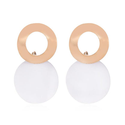 Fashion geometric earrings simple three-dimensional disc earrings earrings personality irregular round earrings women
