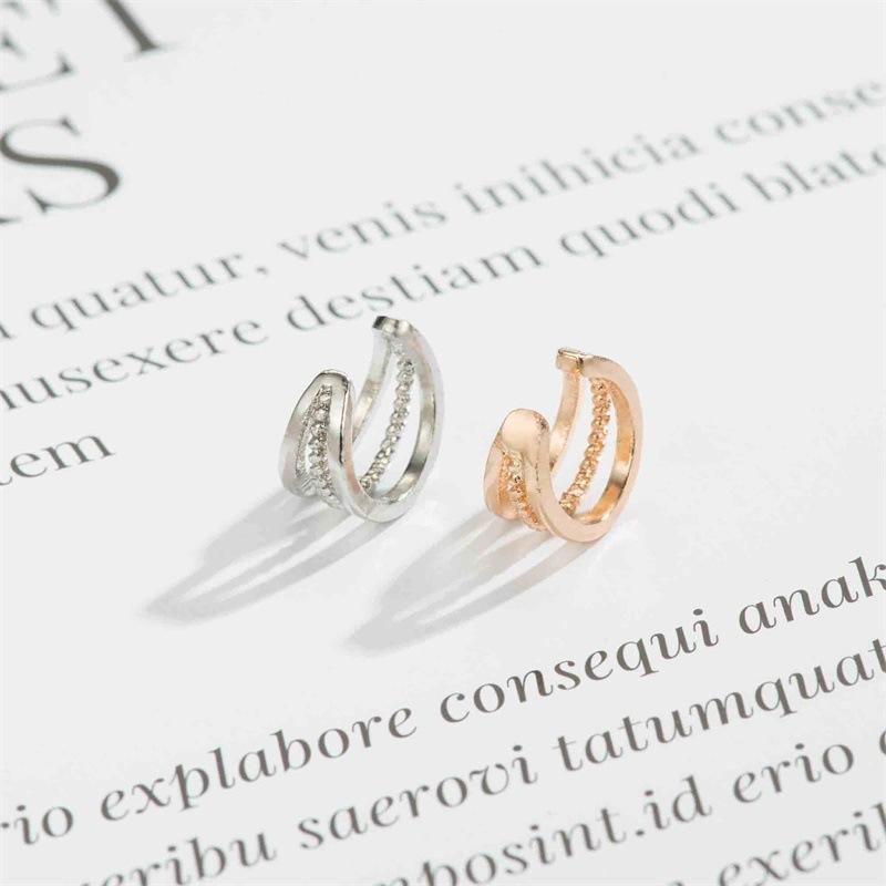 Earrings fashion geometric single no ear piercing ear bone clip retro cold design sense niche ear clip