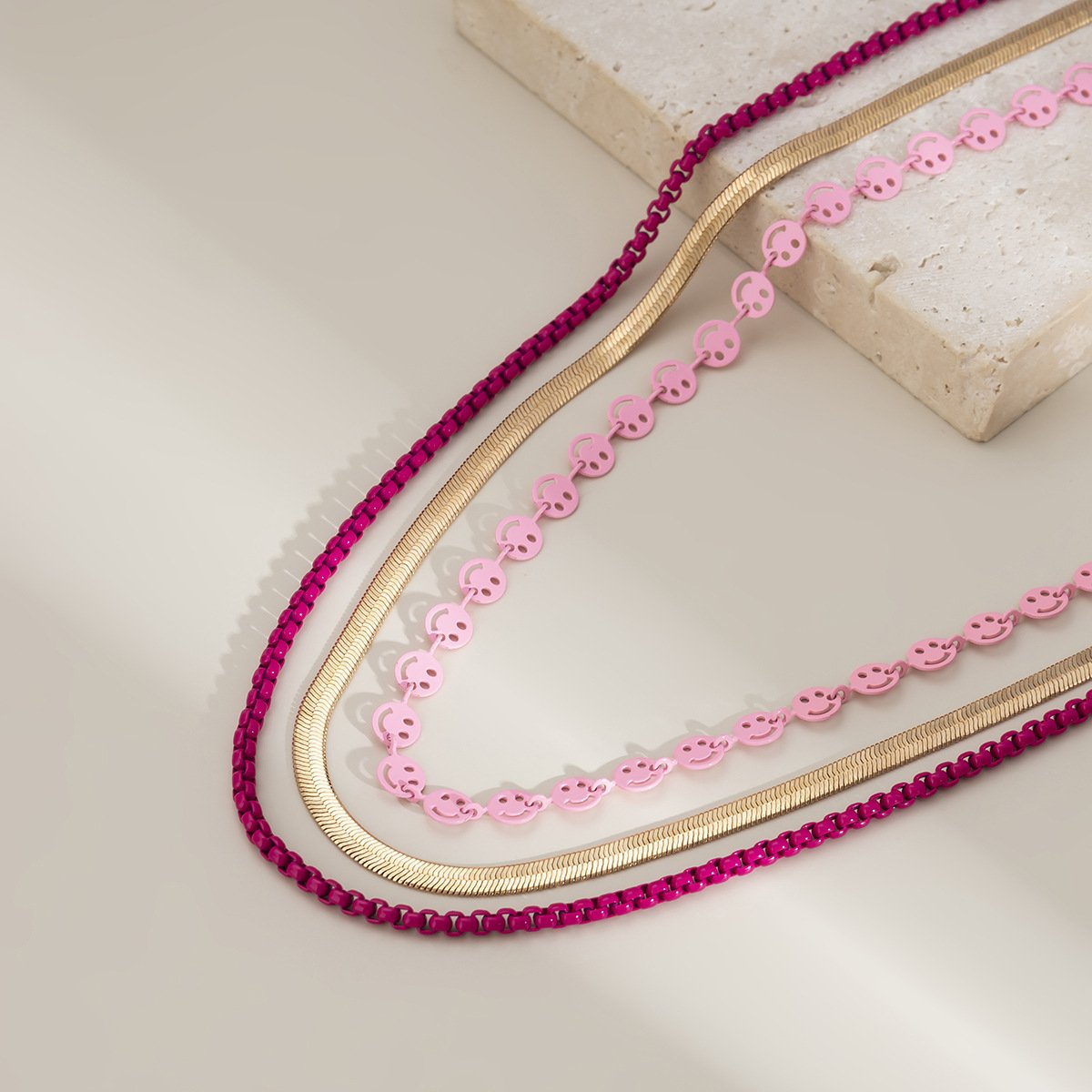 Jewelry Temperament Stacked Simple Clavicle Chain Versatile Necklace Metal Snake Bone Chain Necklace Female