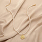 Simple Stainless Steel Gold Pearl Coin Choker Necklace Women Necklace Jewelry