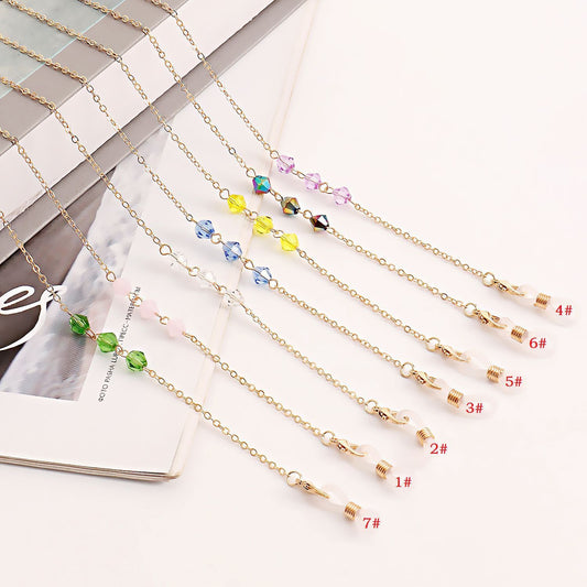 Glasses chain mask hanging chain simple crystal glasses hanging chain fashionable sunglasses hanging chain