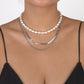 N1267 French elegant light luxury stacked necklace female snake bone chain pearl multi-layer simple show necklace