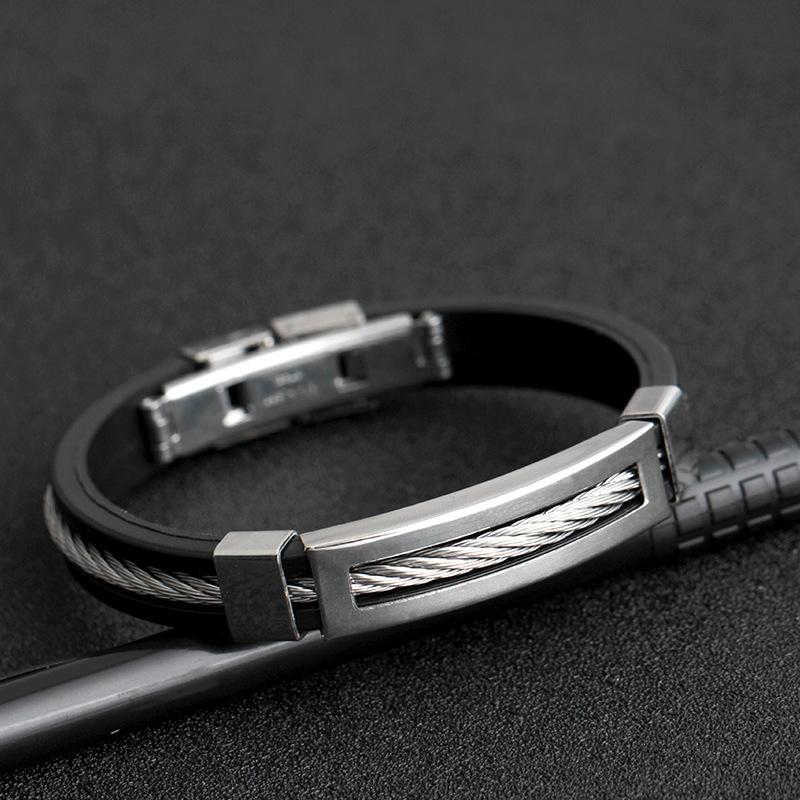 Jewelry Stainless Steel Bracelet Fashion Personality Titanium Steel Silicone Bracelet Bracelet