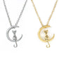 Jewelry Cute Moon Kitten Necklace Female Pendant Clavicle Chain