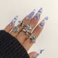Jewelry punk retro multivariate frog puppet bear ring cool metal spider ring