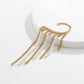 Temperament Pearl Chain Tassel Earrings No Ear Piercing Retro Versatile Metal Design Sense Earrings Female