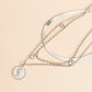 Jewelry Simple Round Bead Snake Bone Chain Necklace Retro Portrait Multi-layer Embossed Imitation Crystal Necklace