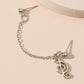 Trendy long chain music note ear clip retro metal symbol earrings single temperament net red earrings girls