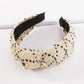 F439 Geometric headband women's raffia woven contrast color knotted headband irregular printing hair accessories