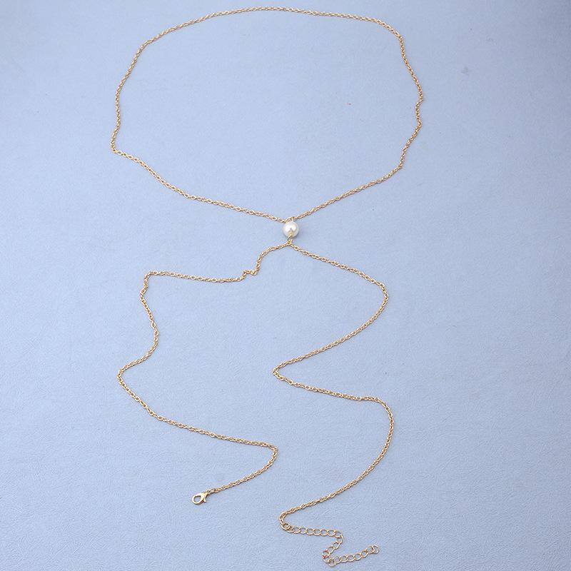Fashion Street Shooting Summer Beach Sexy Bikini Pearl Connection Waist Chain Body Chain One Chain Accessories